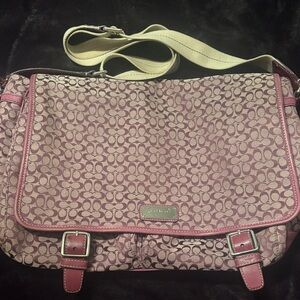 Coach Purple and Cream Crossbody Bag